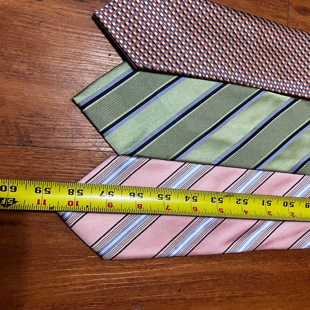 Michael Kors Necktie Mens OS Multicolor Silk Blend Bundle Striped Geometric Tie - Picture 14 of 16